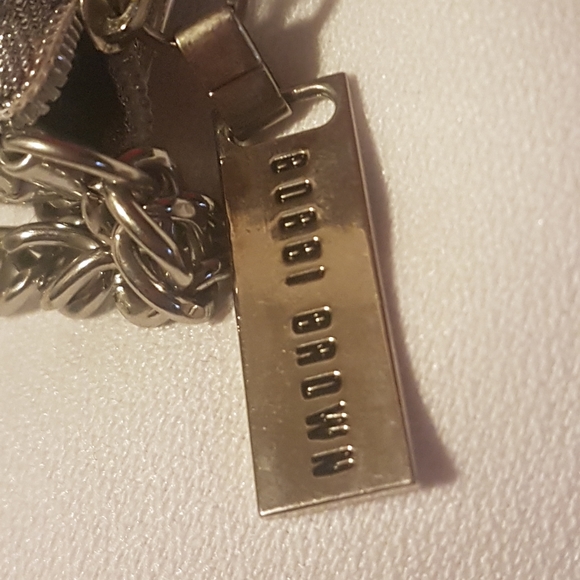 Bobbi Brown Metallic Silver Makeup Bag Cosmetic Case Wristlet Wallet Purse - Picture 7 of 16